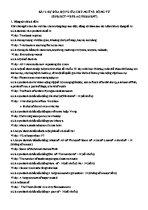 Luyện thi vào Lớp 10 môn Tiếng Anh - Bài 2 Sự hòa hợp giữa chủ ngữ và động từ (Subject - Verb agreement)